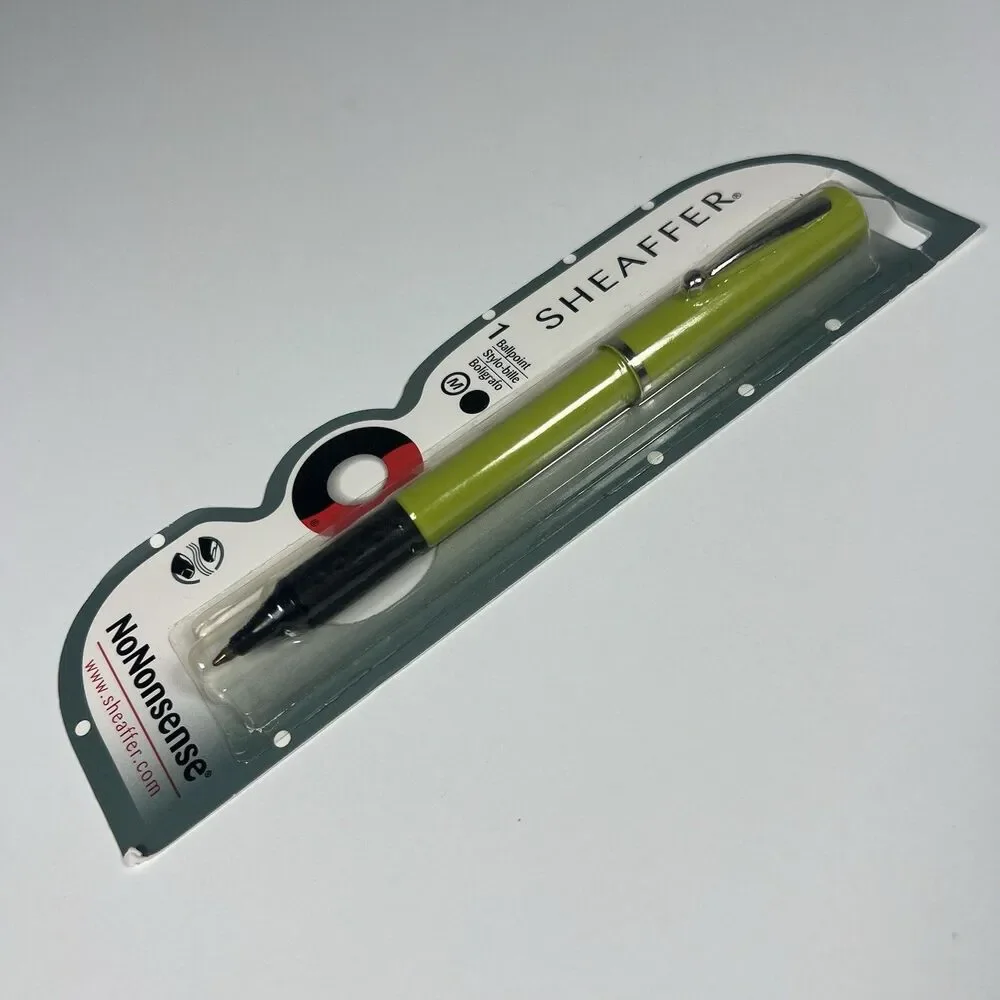 NEW NOS Vintage Sheaffer Green No Nonsense Medium Ball Point Pen Black Ink